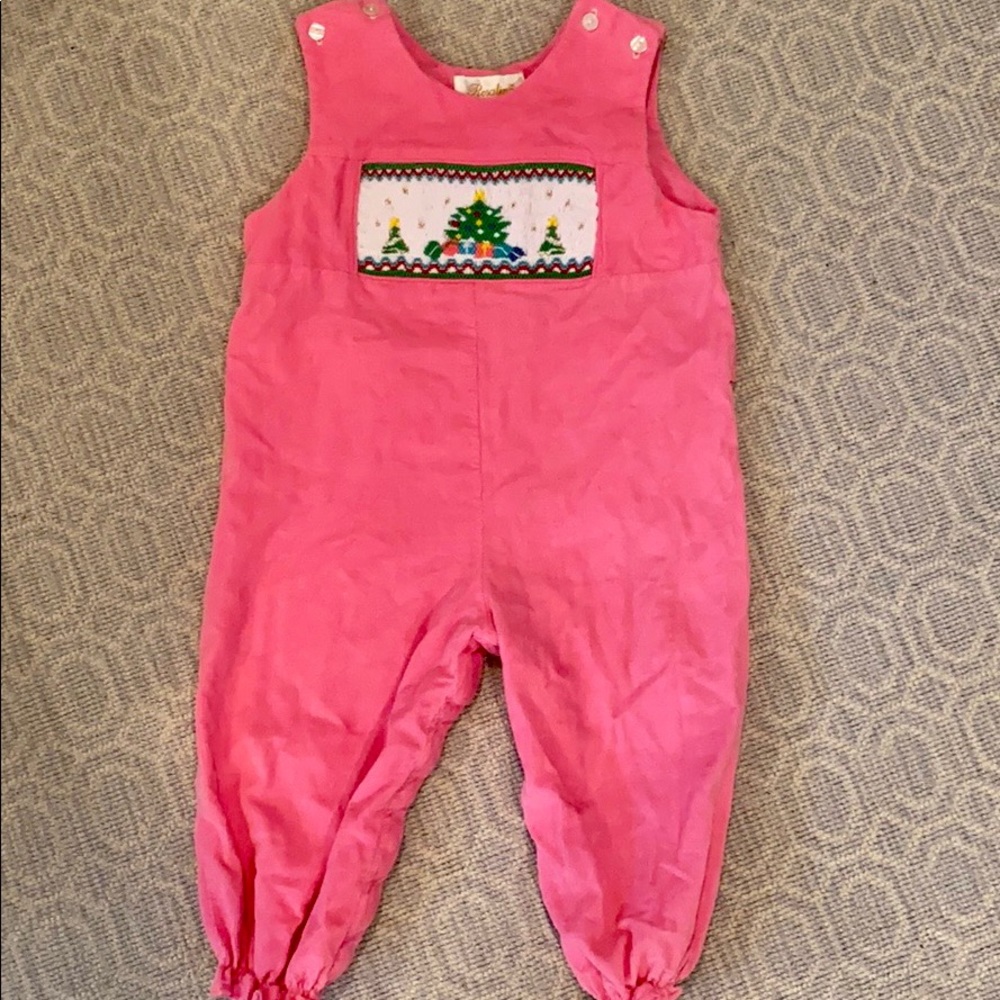 Smocked Christmas girls longall